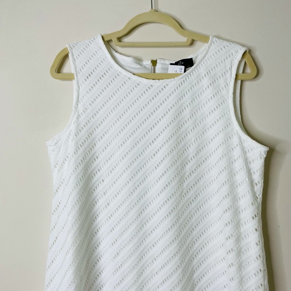 Ronni Nicole White Bias Lace Dress 14 B2 - Picture 5 of 9